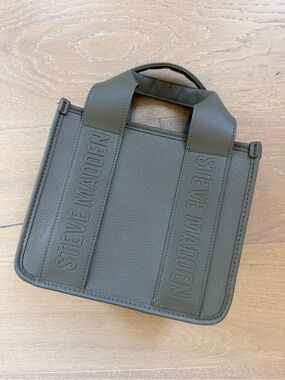 Steve Madden Olive Green Embossed Logo Mini Tote